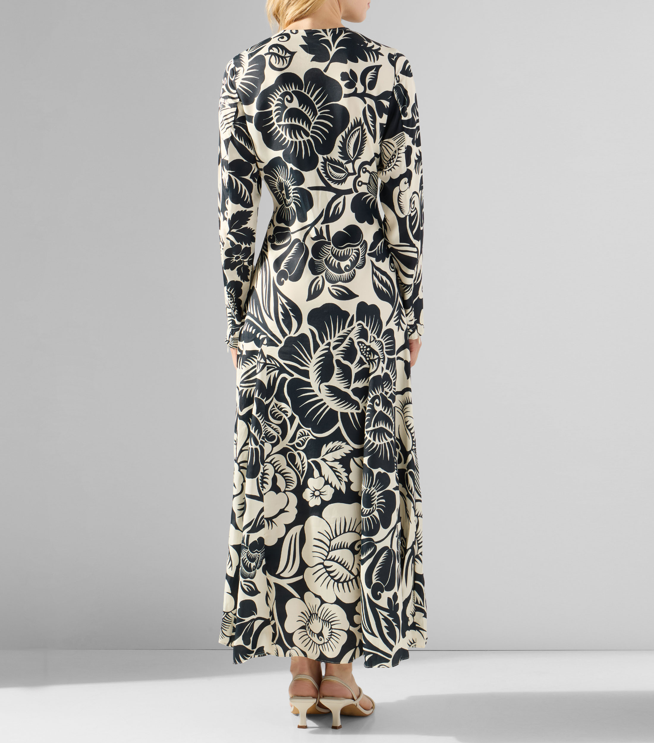 Vestido largo manga larga estampado Mujer